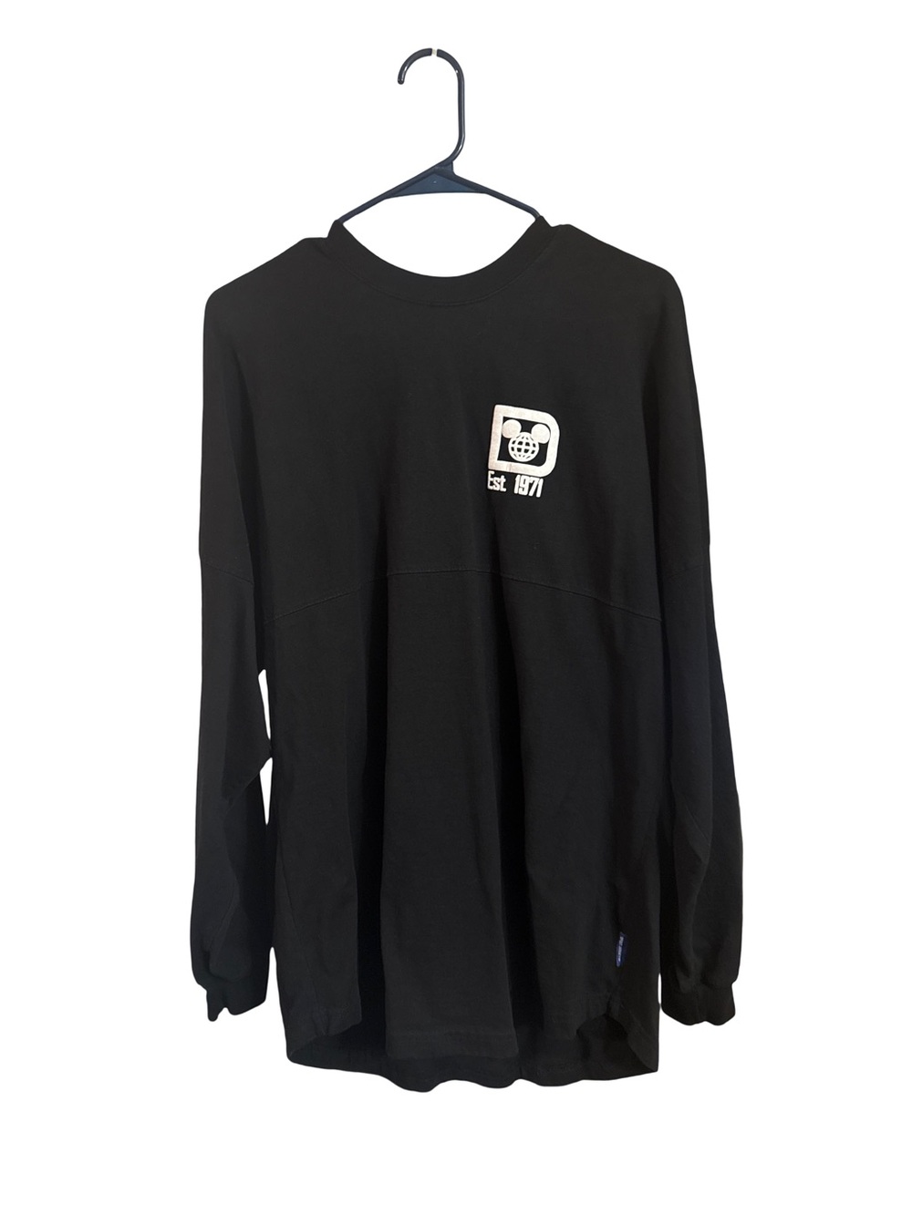 Black Long Sleeve Tee with Small White Logo
